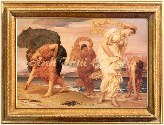 Greek Girls Picking up Pebbles