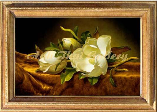 Magnolias on Gold Velvet Cloth